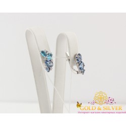 Жіночі сережки срібні "Шавлія" блакитний кварц 2899/9р Gold & Silver, Украина
